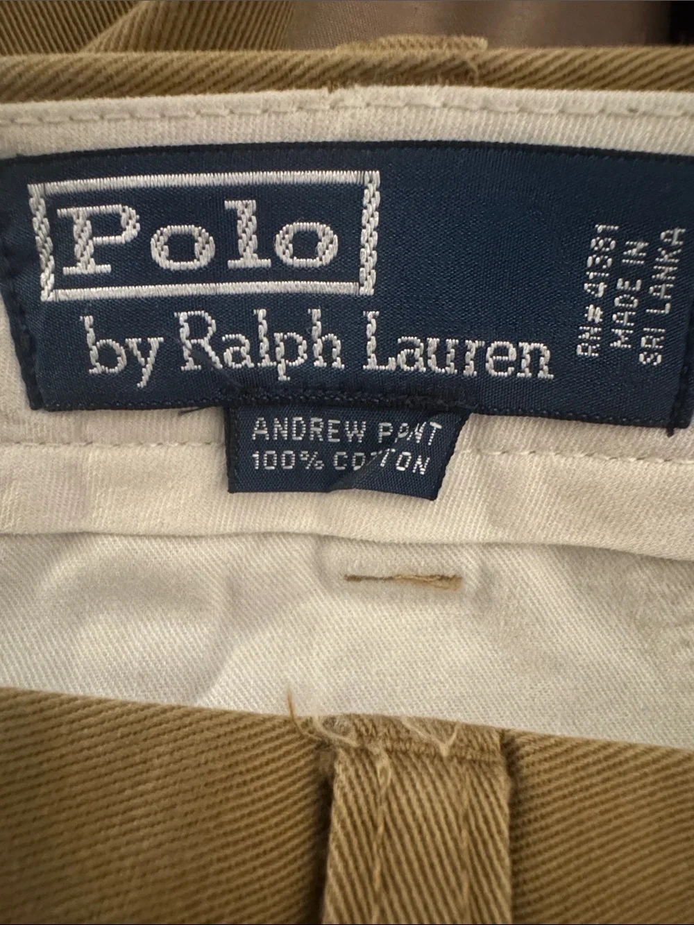 Polo Ralph Lauren Andrew Pant Mens 38 Tan Pleated Classic Chino Khaki Pants‎
